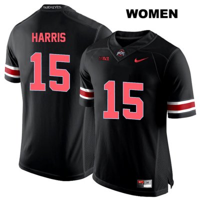 Women's NCAA Ohio State Buckeyes Jaylen Harris #15 College Stitched Authentic Nike Red Number Black Football Jersey ZP20H47US